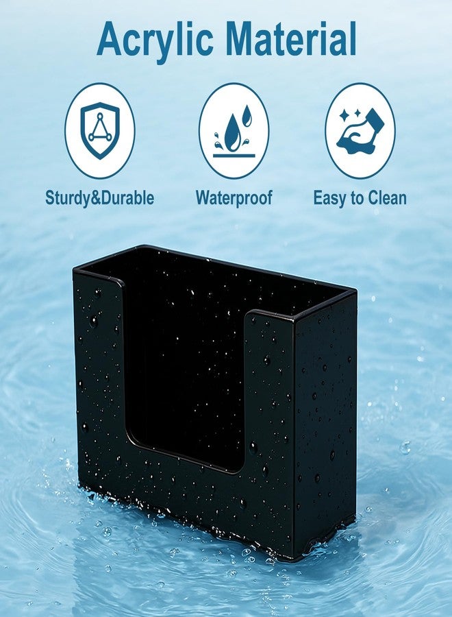 Hilislog Black Paper Hand Towel Holder Countertop Acrylic Napkin Holders for Bathroom Trifold Paper Towels Dispenser Multifold C-Fold Z-Fold Modern Napkin Holder Dispenser for Kitchen Counter Bathroom Toilet - Image 3